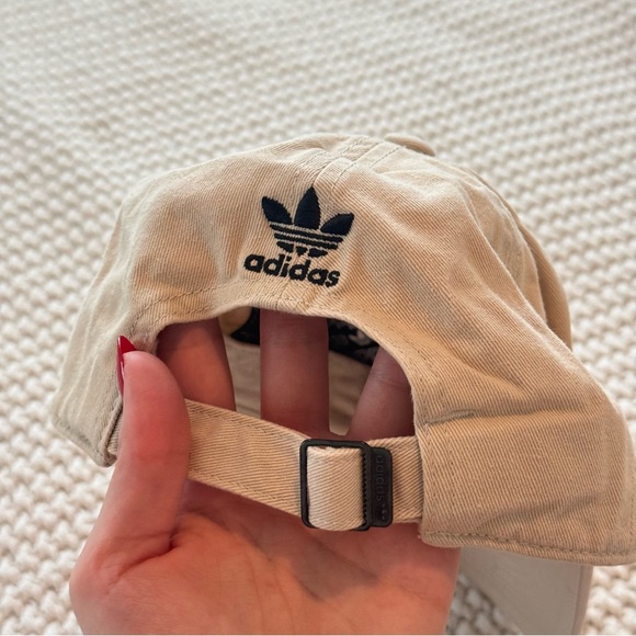 adidas Beige Dad Hat with Black Trefoil Logo - Picture 2 of 5